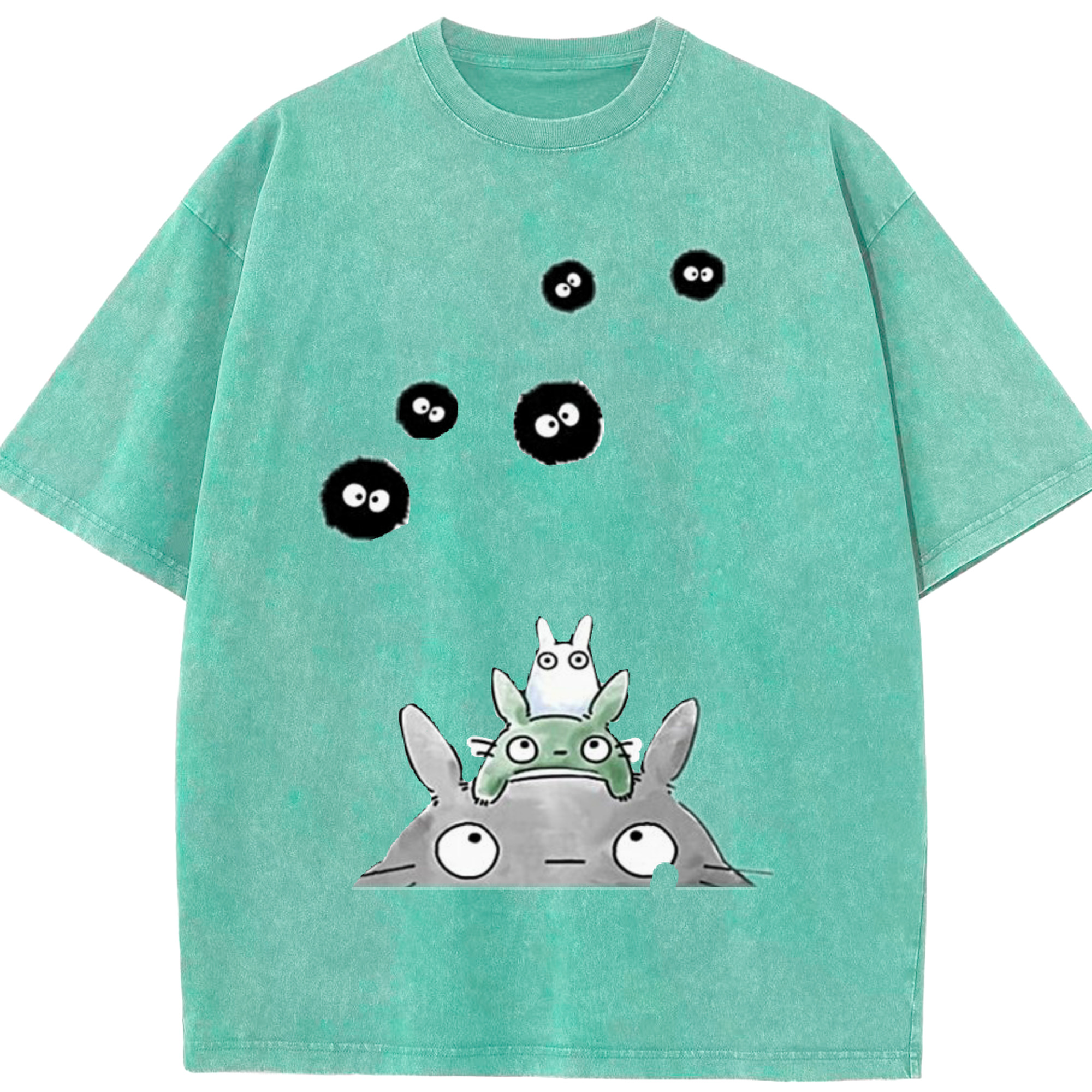 （画像用） となりのトトロ 草壁メイ 草壁サツキ My Neighbor Totoro Satsuki Kusakabe Mei Kusakabe 綿100% ヴィンテージ風 半袖Tシャツ（フロントプリント）
